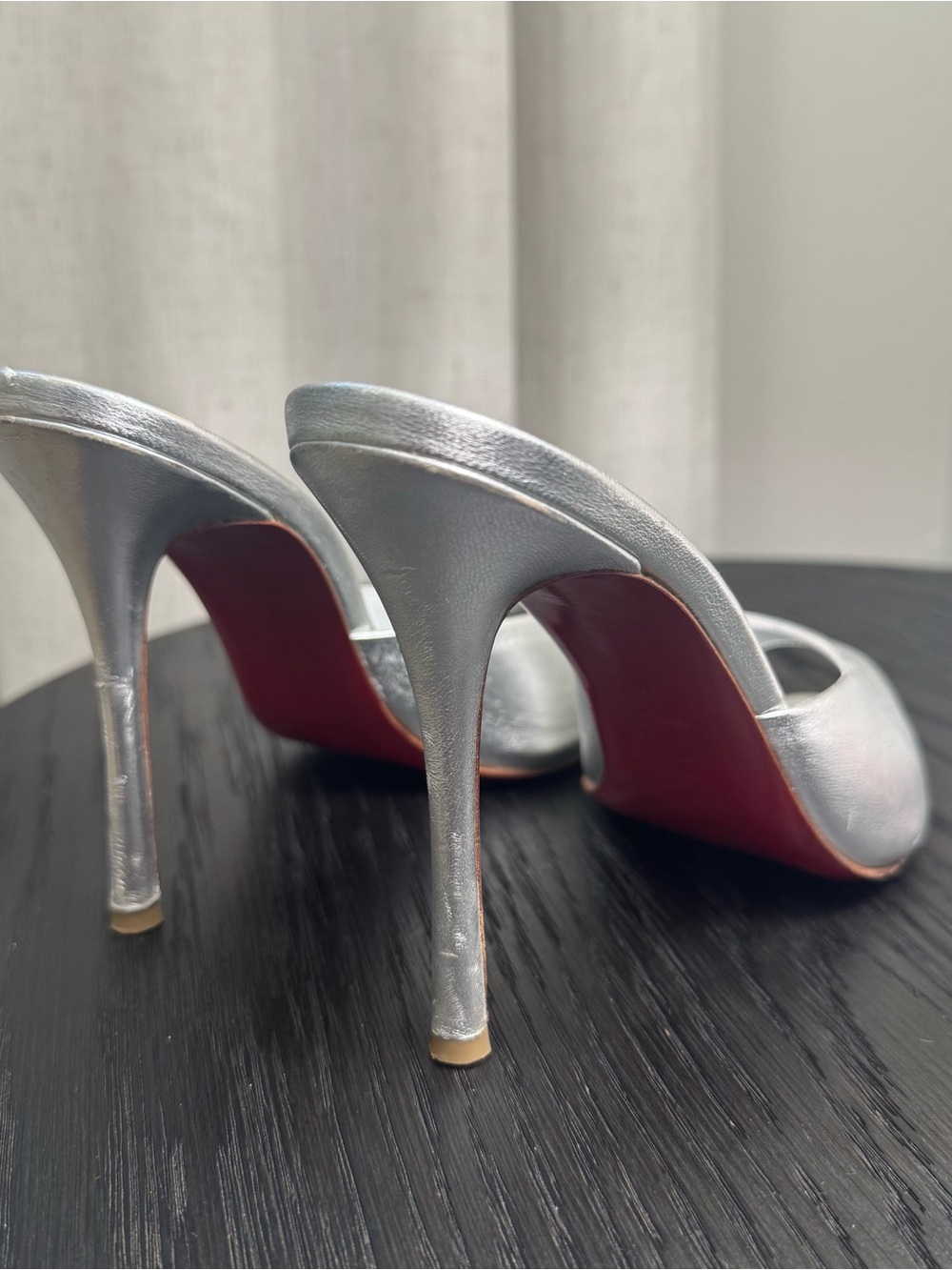 Christian Louboutin Me Dolly 100 Sandals Leather Silver 39 - Picture 8 of 10